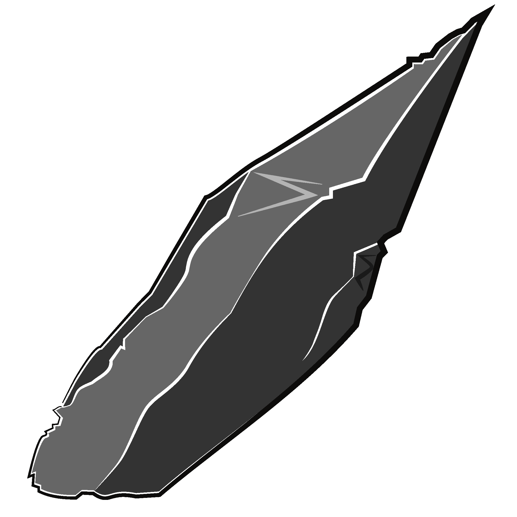 illustration of a shard of black obsidian